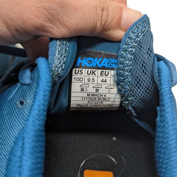 Blue Teal Hoka One Mach 4 Training Running Shoes Sneakers Trainers 10.0 - Picture 4 of 4